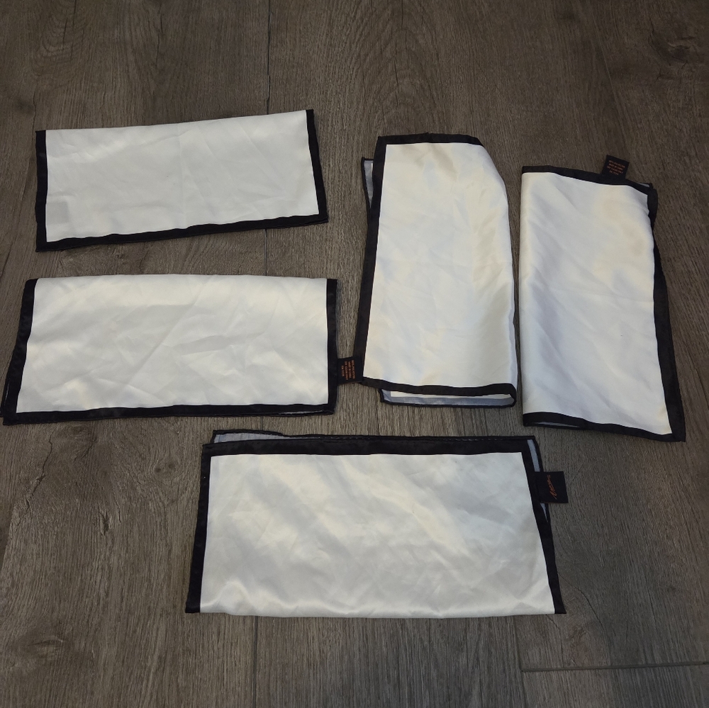 5 Egara Two-Tone Bordered Pocket Squares